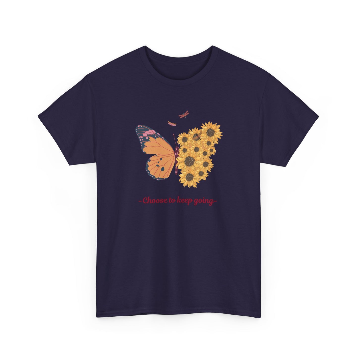 Choose to Keep Going Butterfly & Sunflower Shirt
