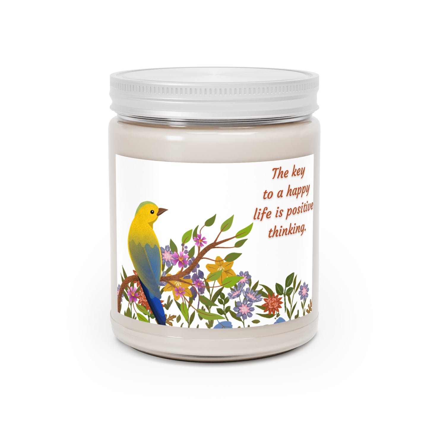 Scented Candle - 9oz -" The key to happiness is positive thinking"