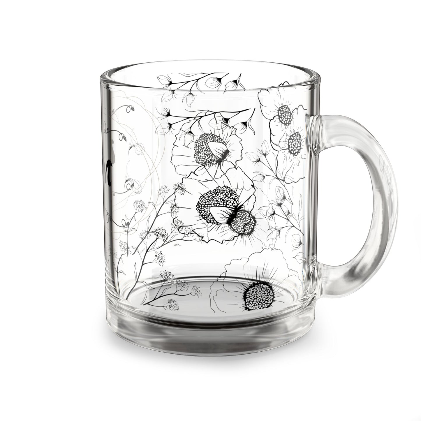 Elegant Floral Glass Mug for Mom - 10oz - Perfect Gift for Mother's Day