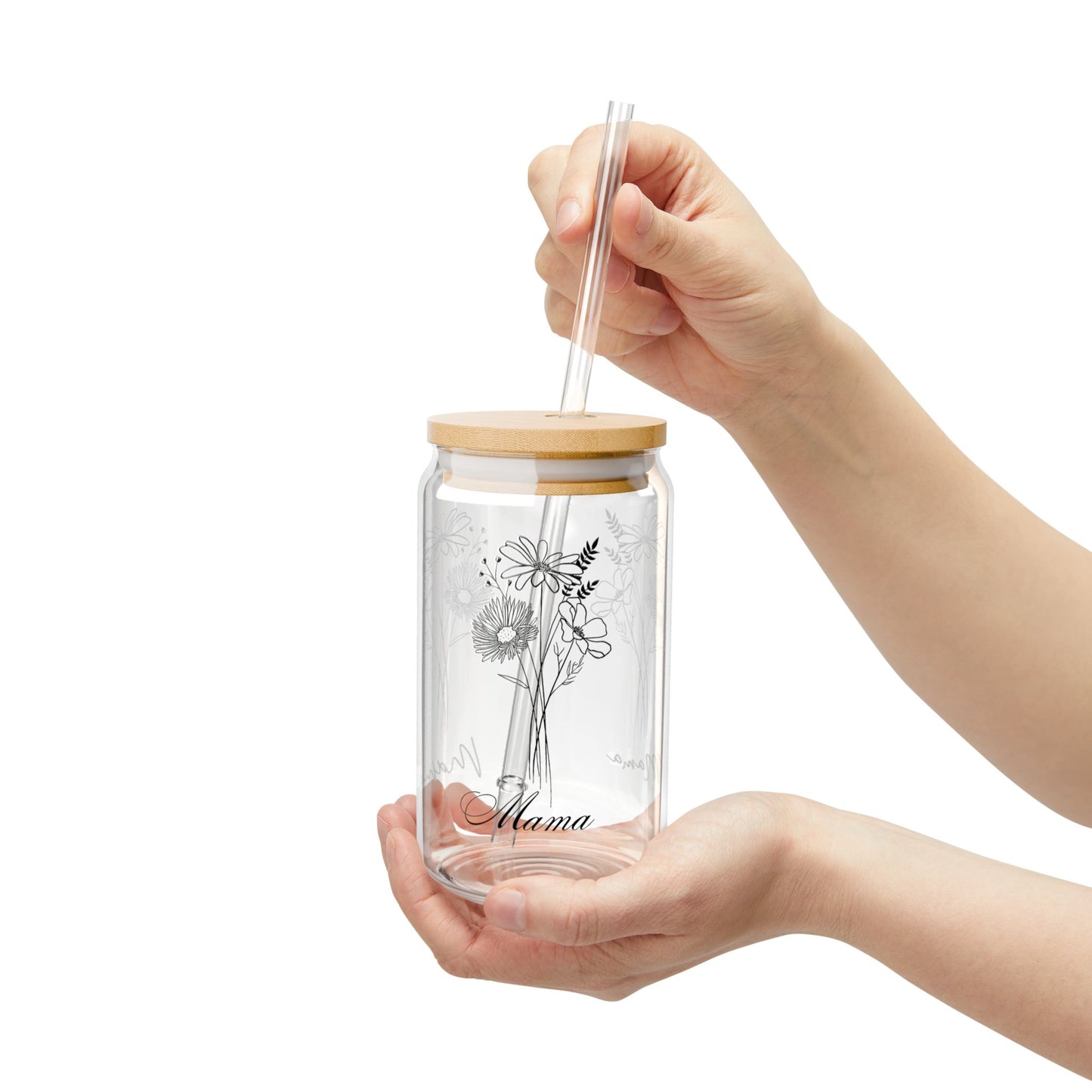 Floral Mama Sipper Glass – 16oz Perfect Gift for Mother’s Day