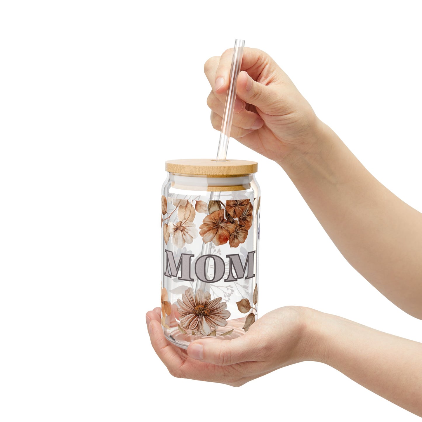 Floral MOM Sipper Glass — 16oz Perfect Gift for Mother’s Day