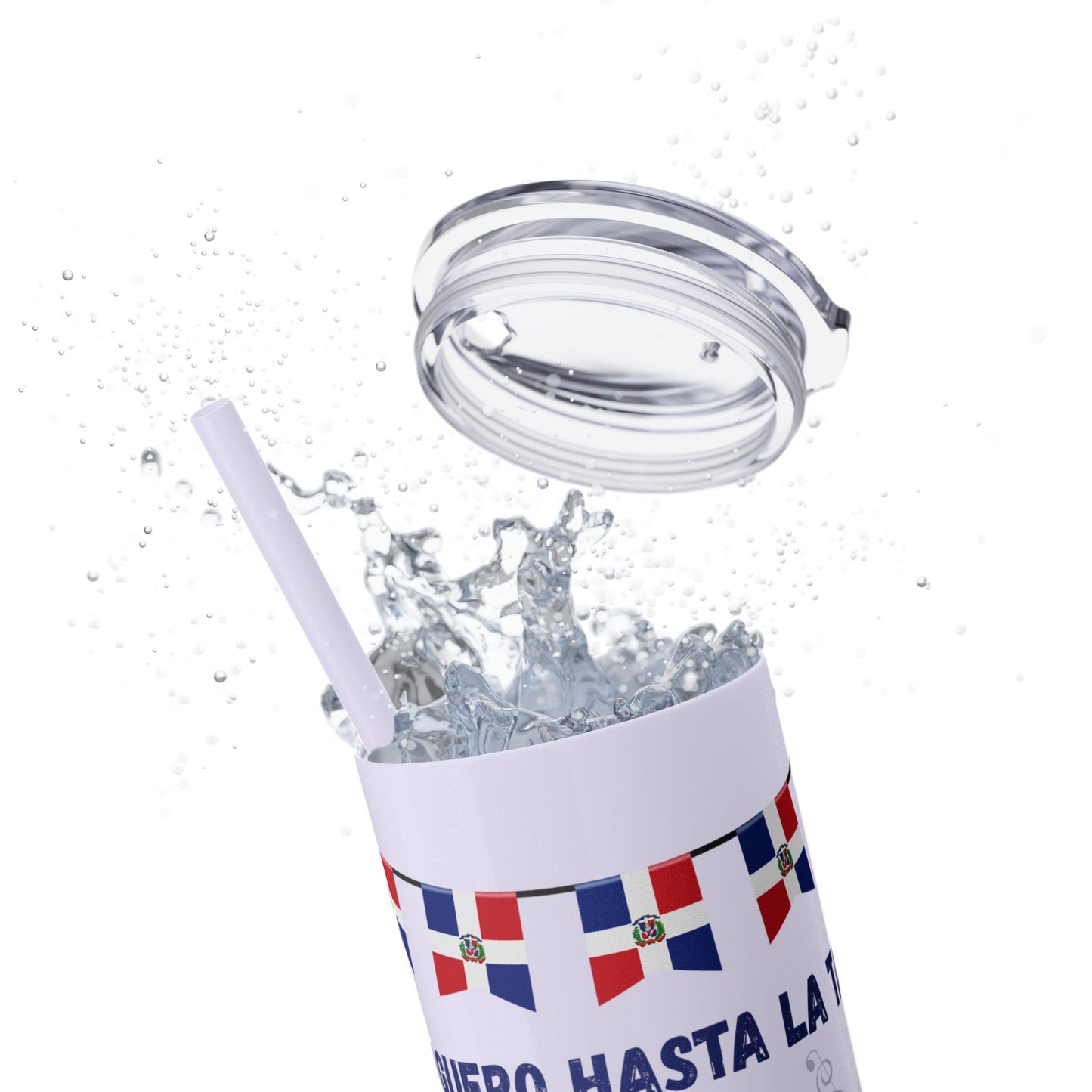 Dominican Fiesta Skinny Tumbler with Straw, 20oz - Perfect for Celebrations!