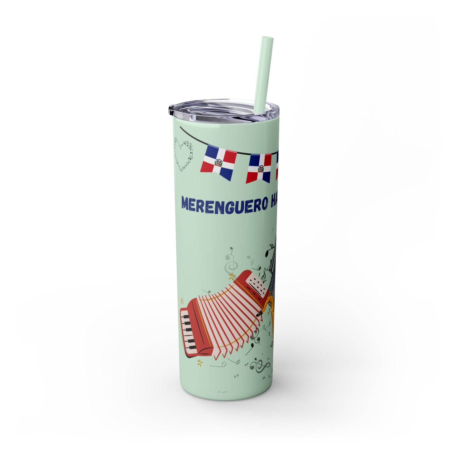 Dominican Fiesta Skinny Tumbler with Straw, 20oz - Perfect for Celebrations!
