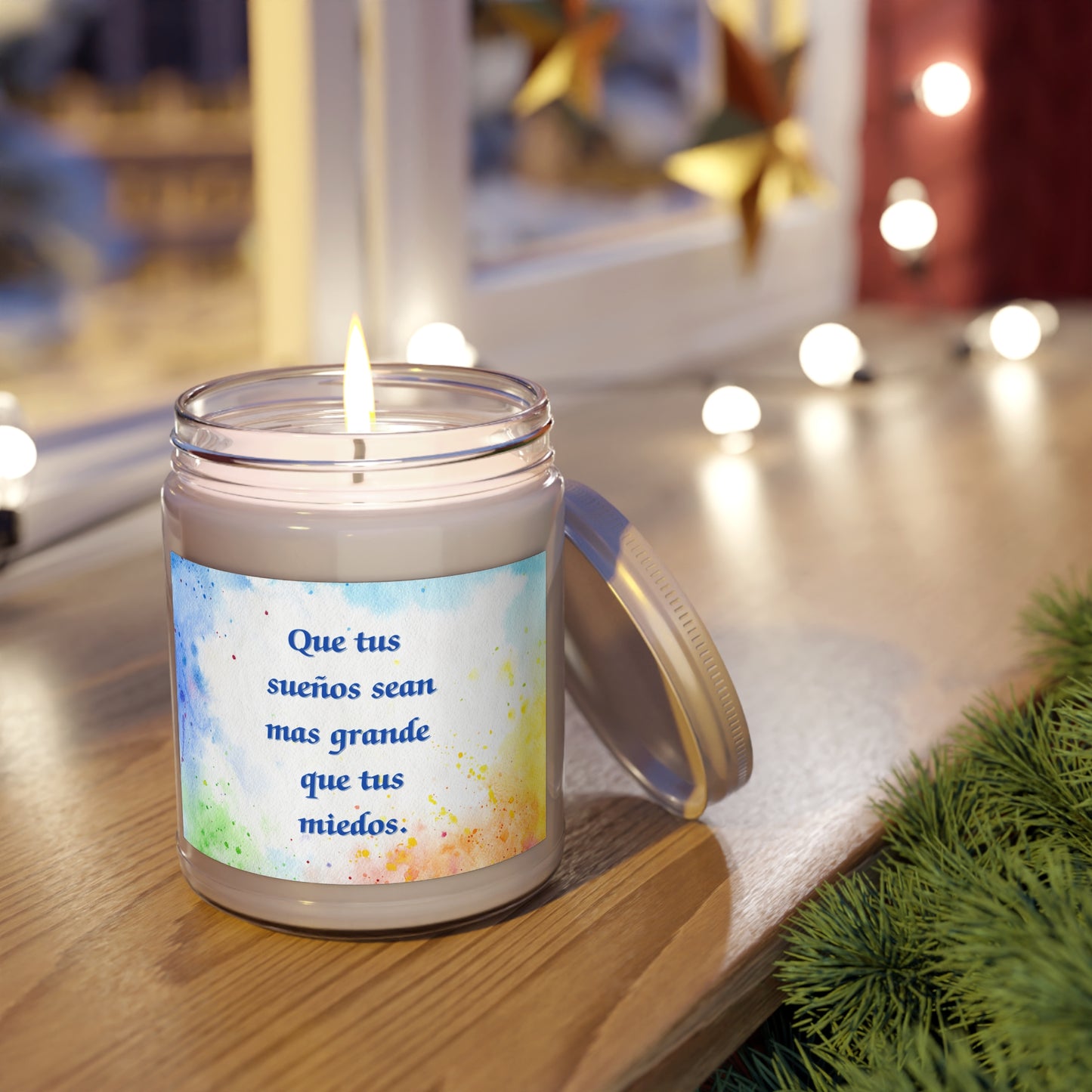 Vela Aromatica - 9oz - "Que tus suenos sean mas grandes que tus miedos"