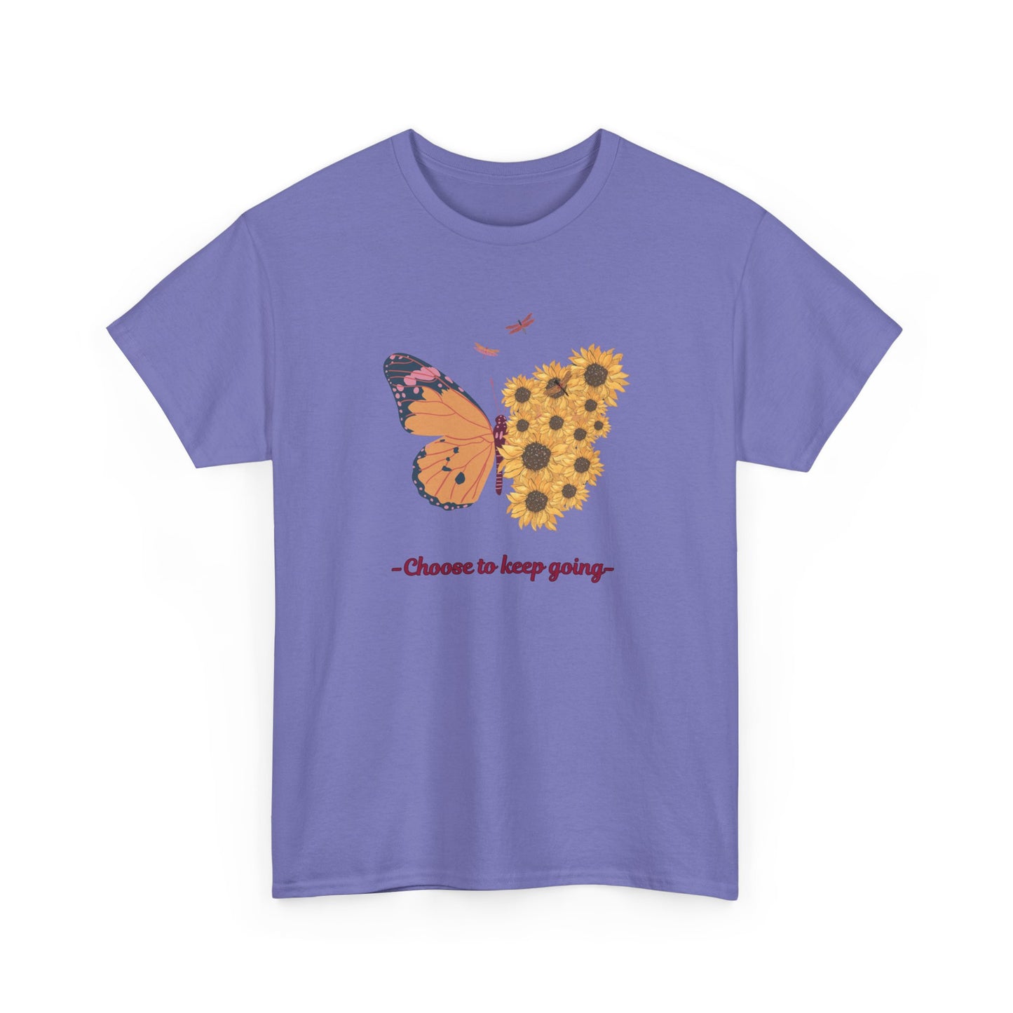 Choose to Keep Going Butterfly & Sunflower Shirt