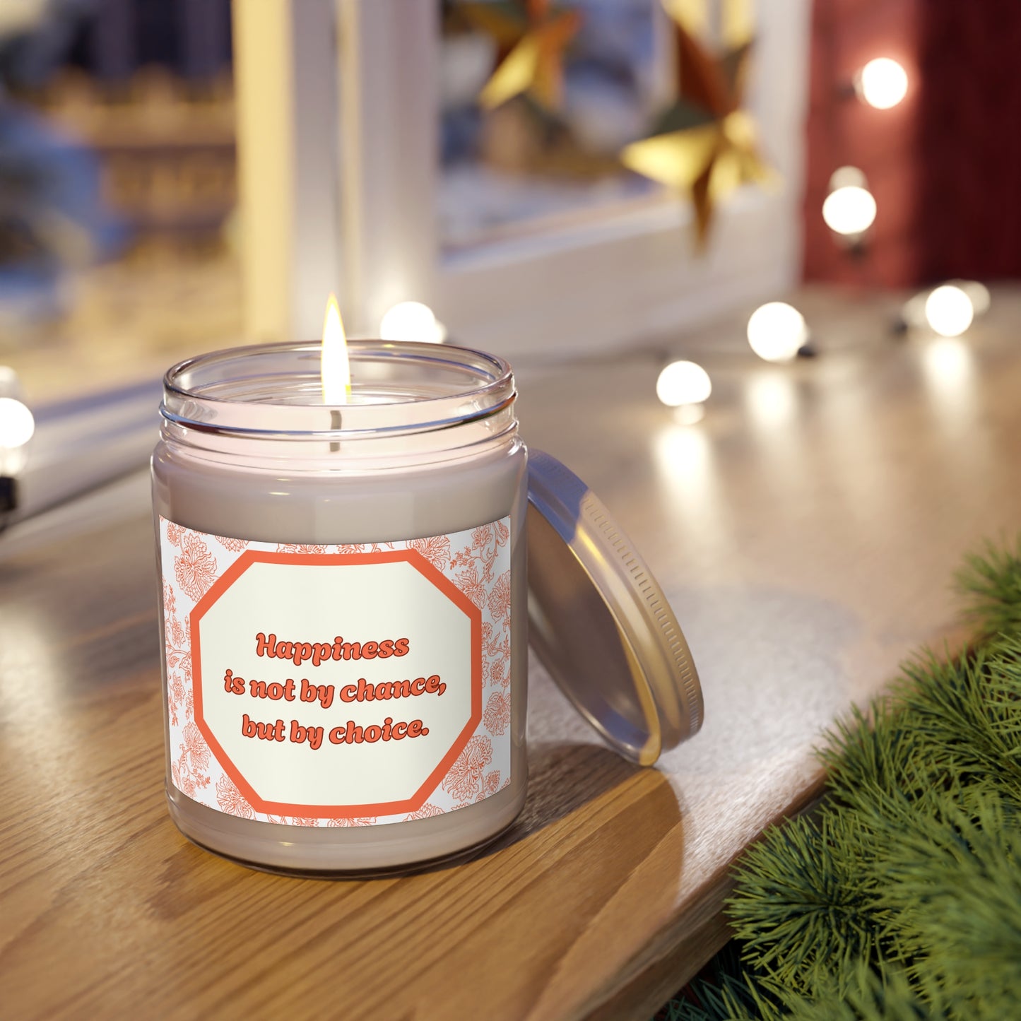 Scented Candle - 9oz - "Happiness is not by Chance but by Choice"