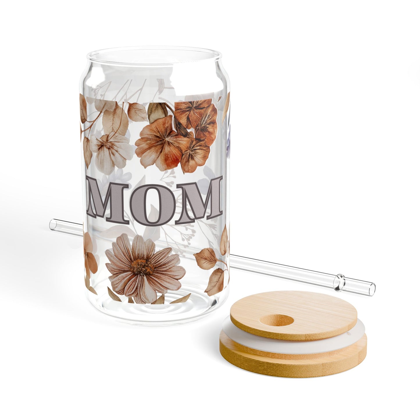Floral MOM Sipper Glass — 16oz Perfect Gift for Mother’s Day
