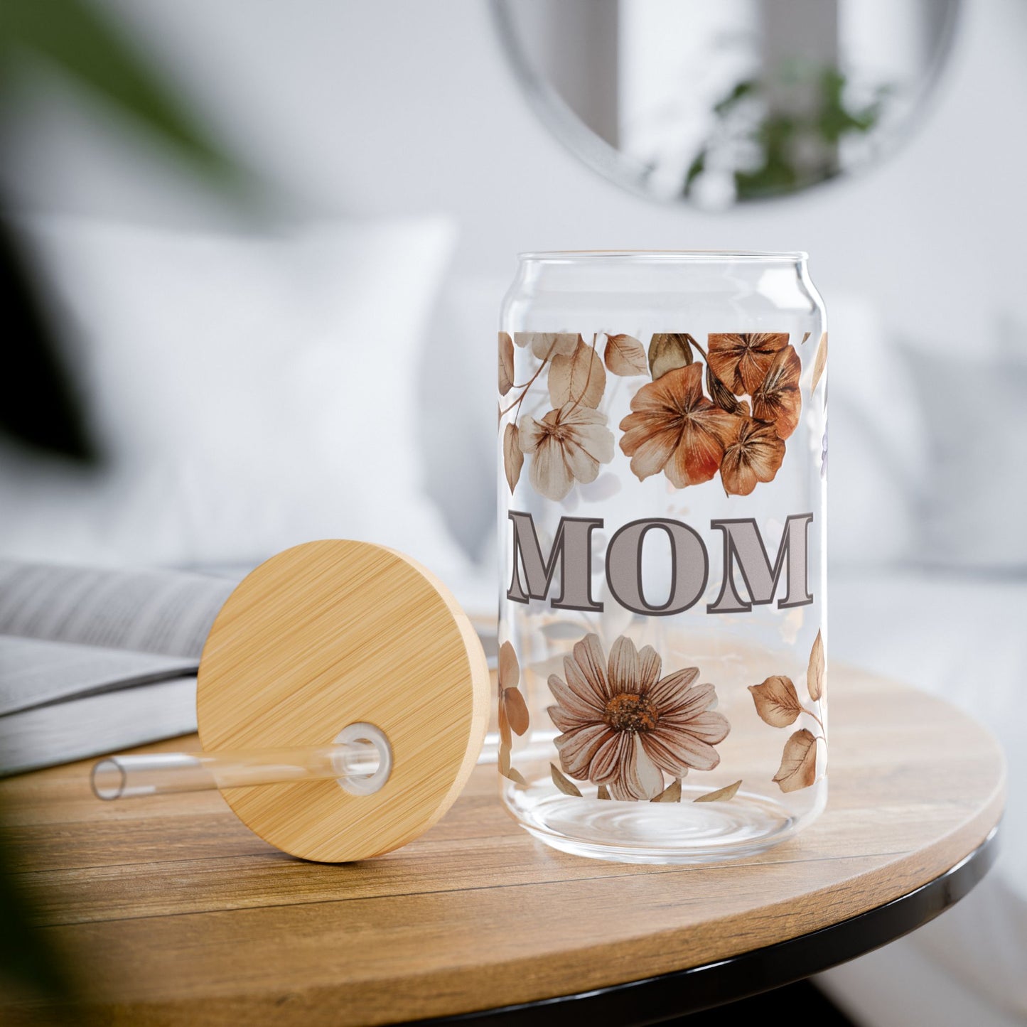 Floral MOM Sipper Glass — 16oz Perfect Gift for Mother’s Day