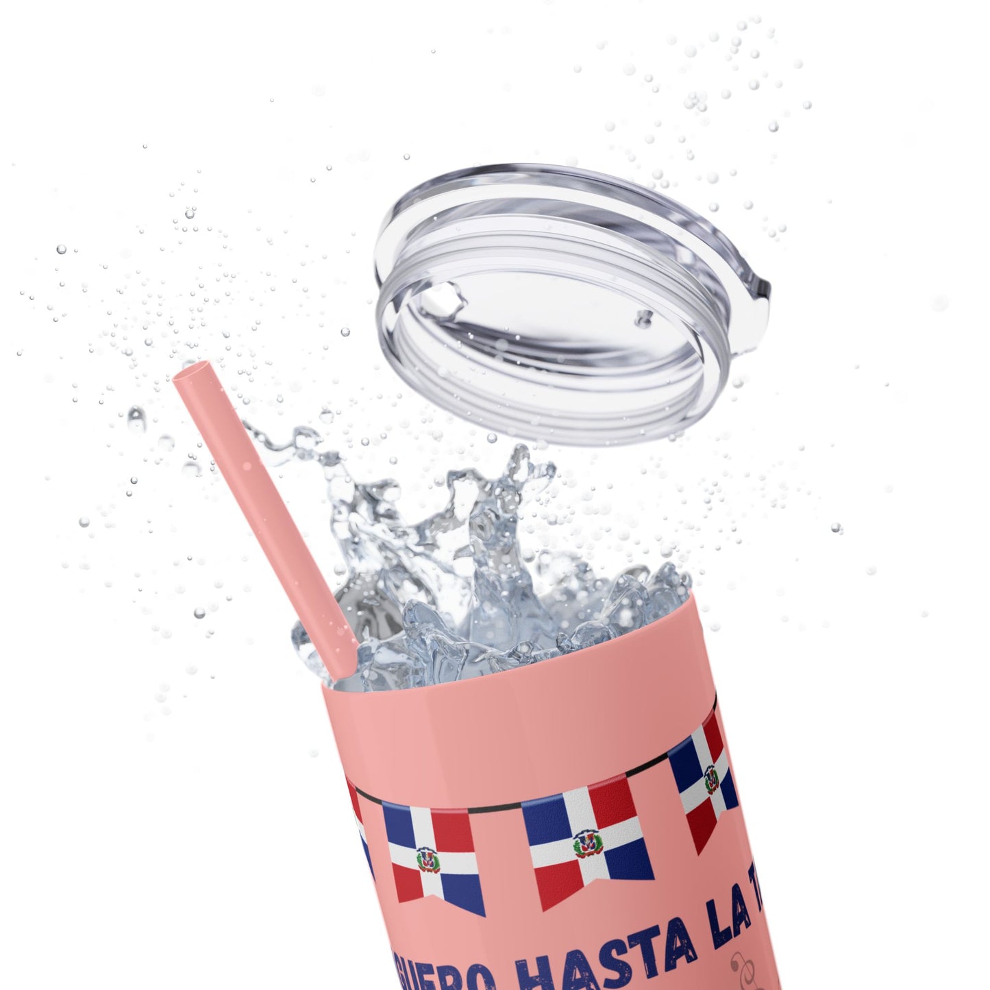 Dominican Fiesta Skinny Tumbler with Straw, 20oz - Perfect for Celebrations!