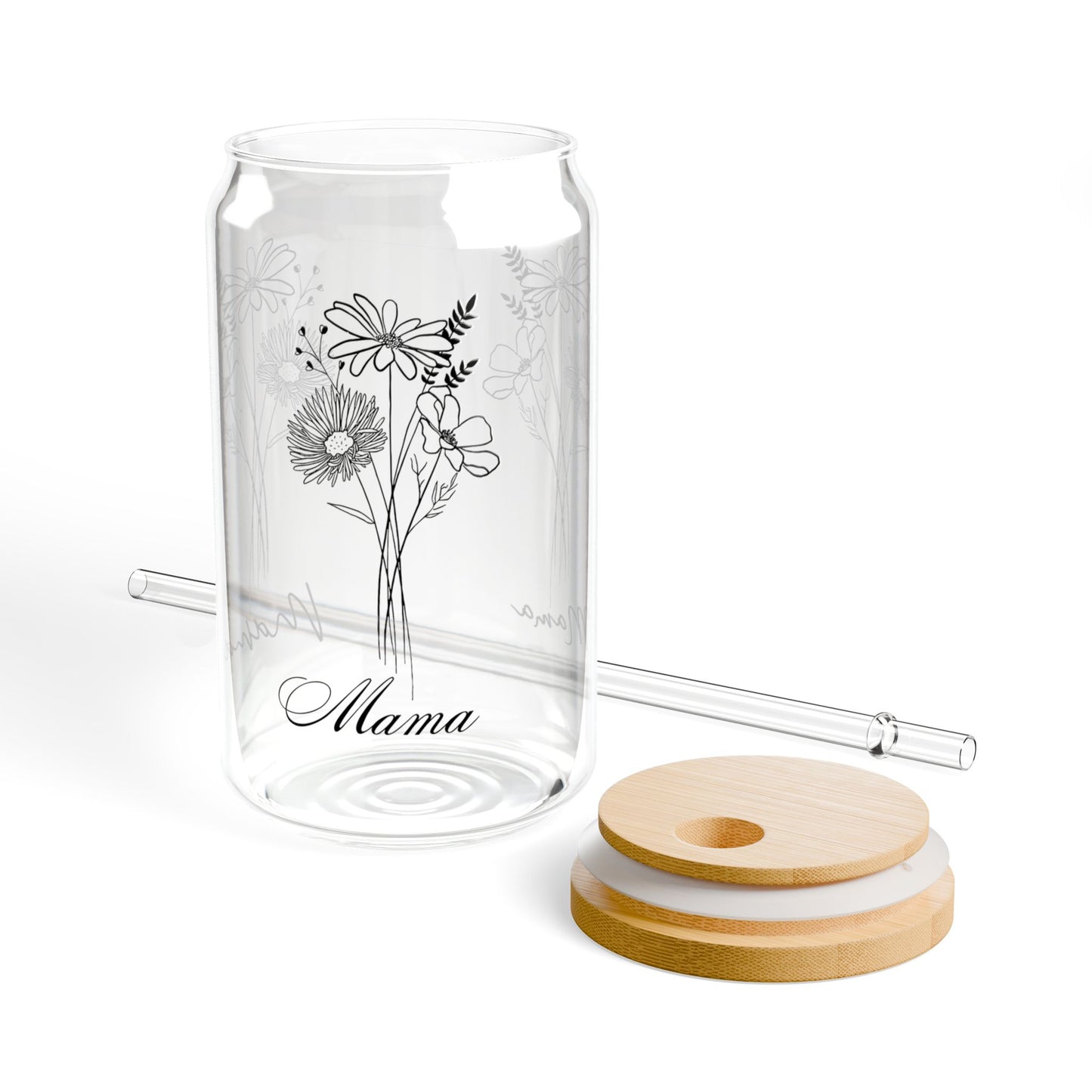 Floral Mama Sipper Glass – 16oz Perfect Gift for Mother’s Day