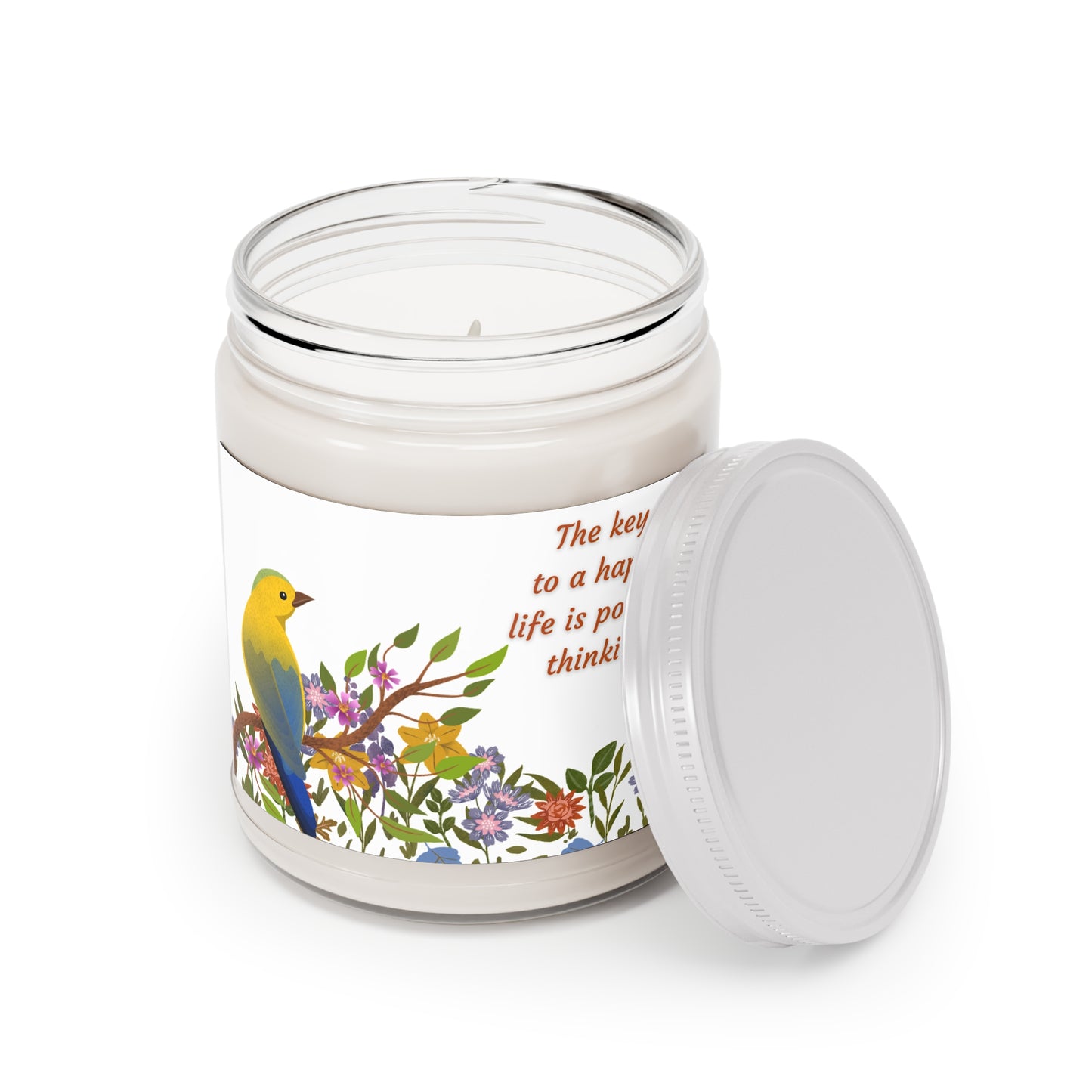 Scented Candle - 9oz -" The key to happiness is positive thinking"