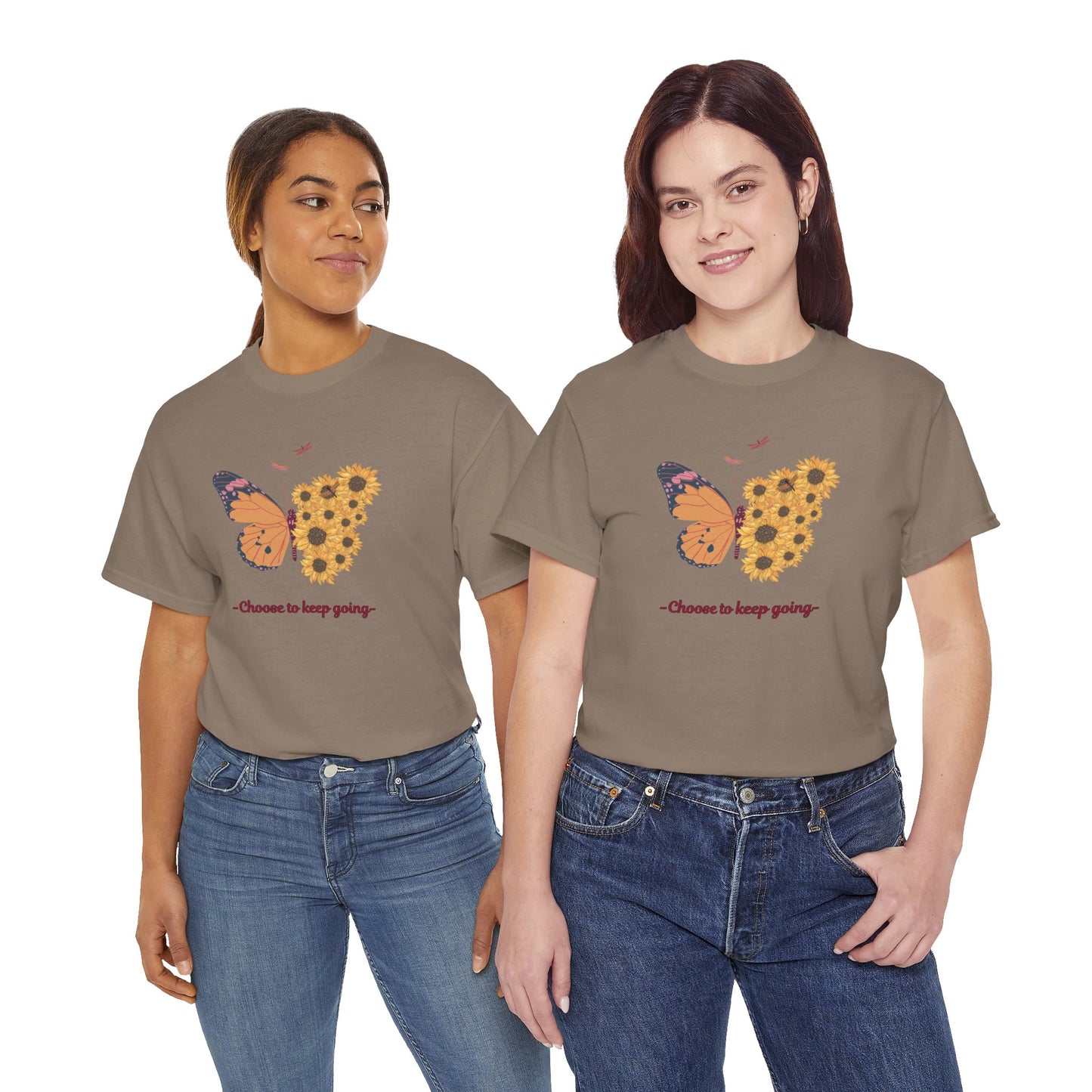 Choose to Keep Going Butterfly & Sunflower Shirt