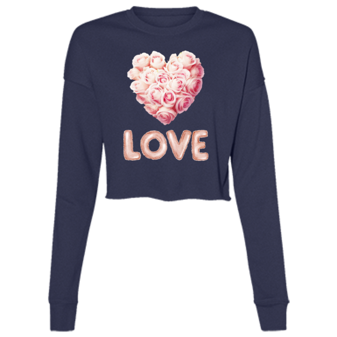VALENTINE'S DAY 9LOVE) Ladies' Cropped Fleece Crew