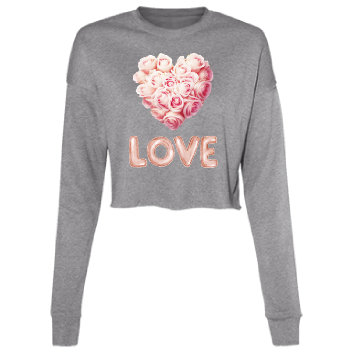 VALENTINE'S DAY 9LOVE) Ladies' Cropped Fleece Crew