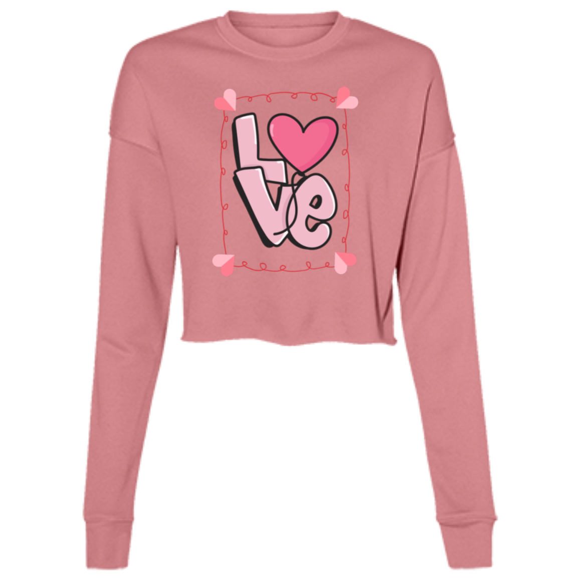 VALENTINE'S DAY (LOVE) Ladies' Cropped Fleece Crew
