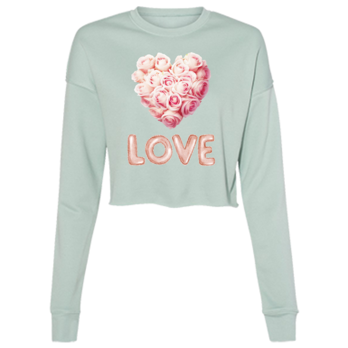 VALENTINE'S DAY 9LOVE) Ladies' Cropped Fleece Crew