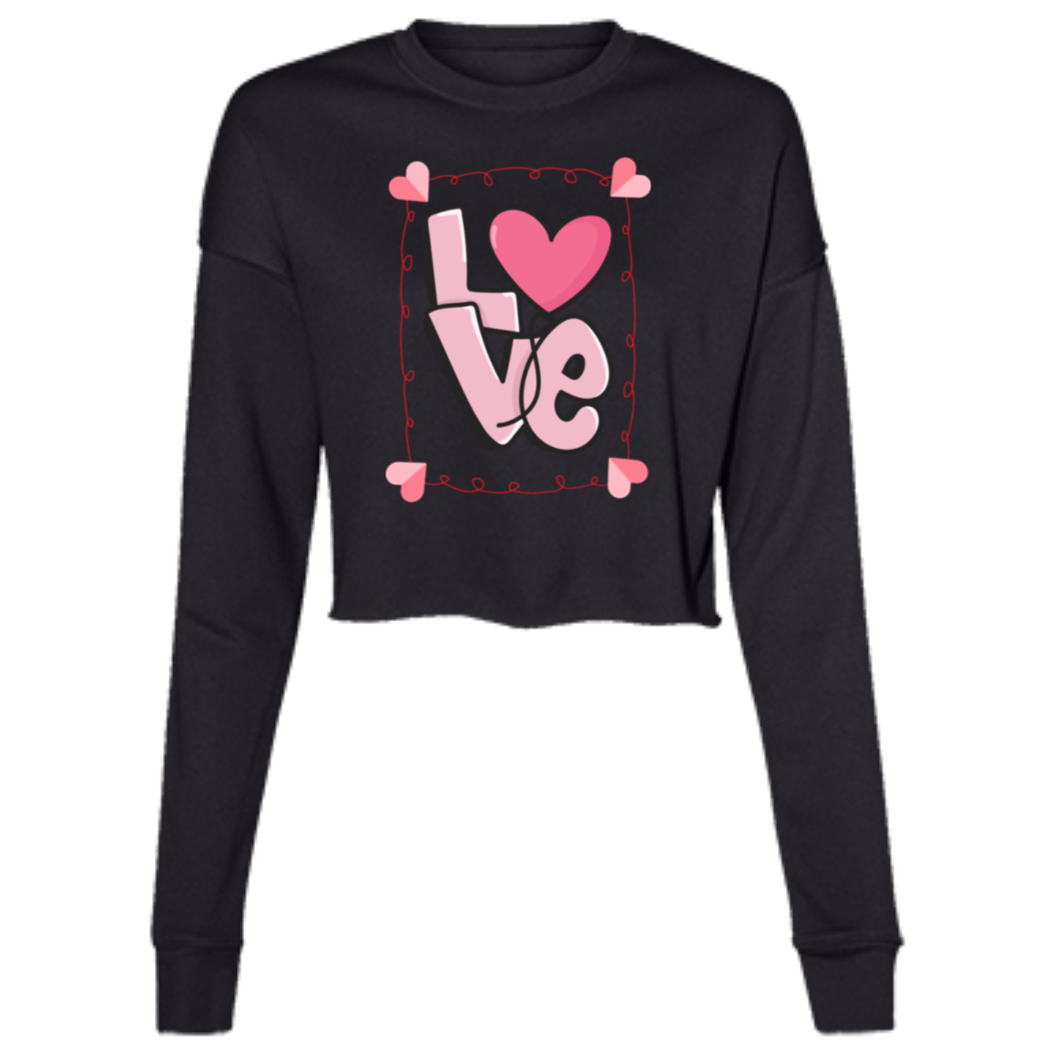 VALENTINE'S DAY (LOVE) Ladies' Cropped Fleece Crew