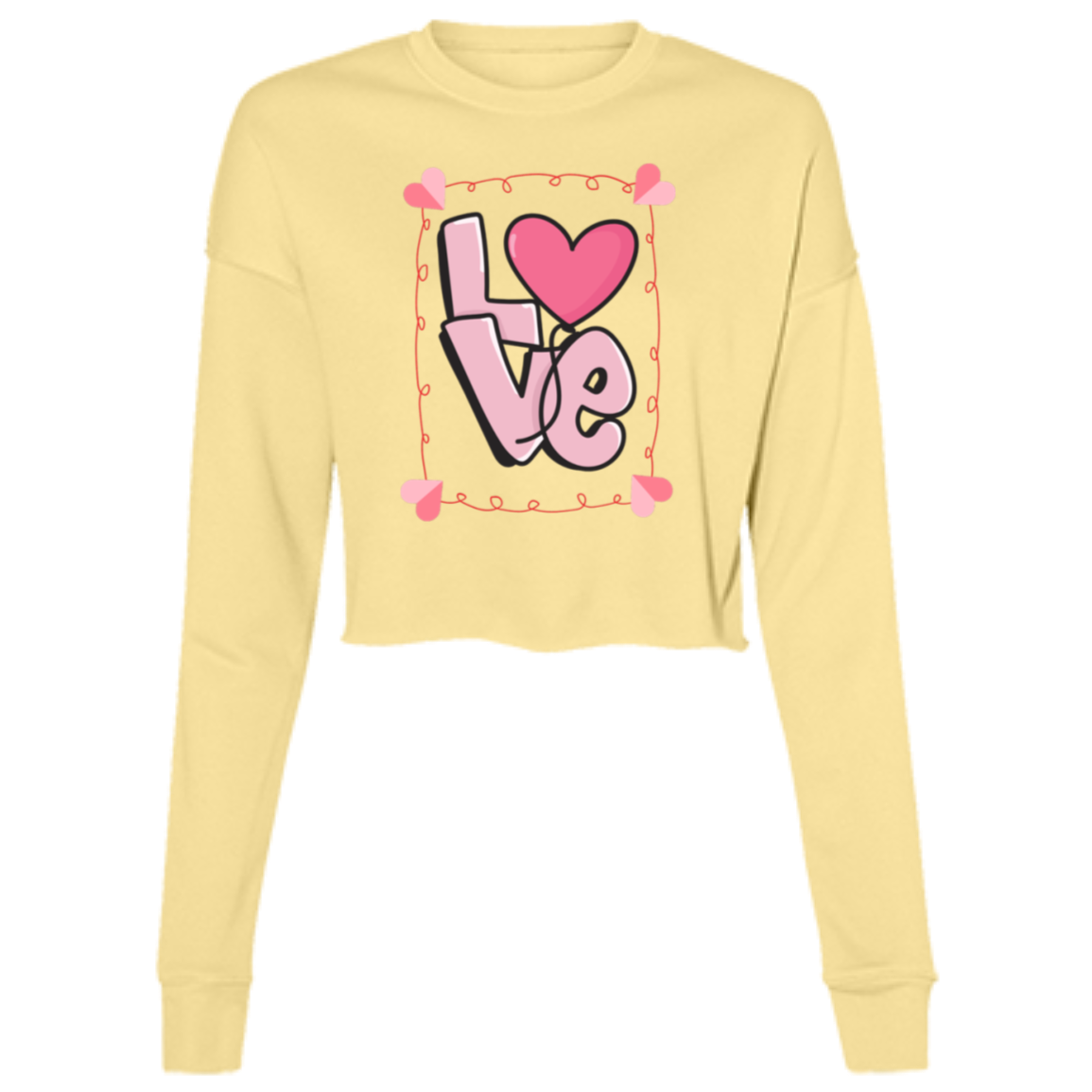 VALENTINE'S DAY (LOVE) Ladies' Cropped Fleece Crew