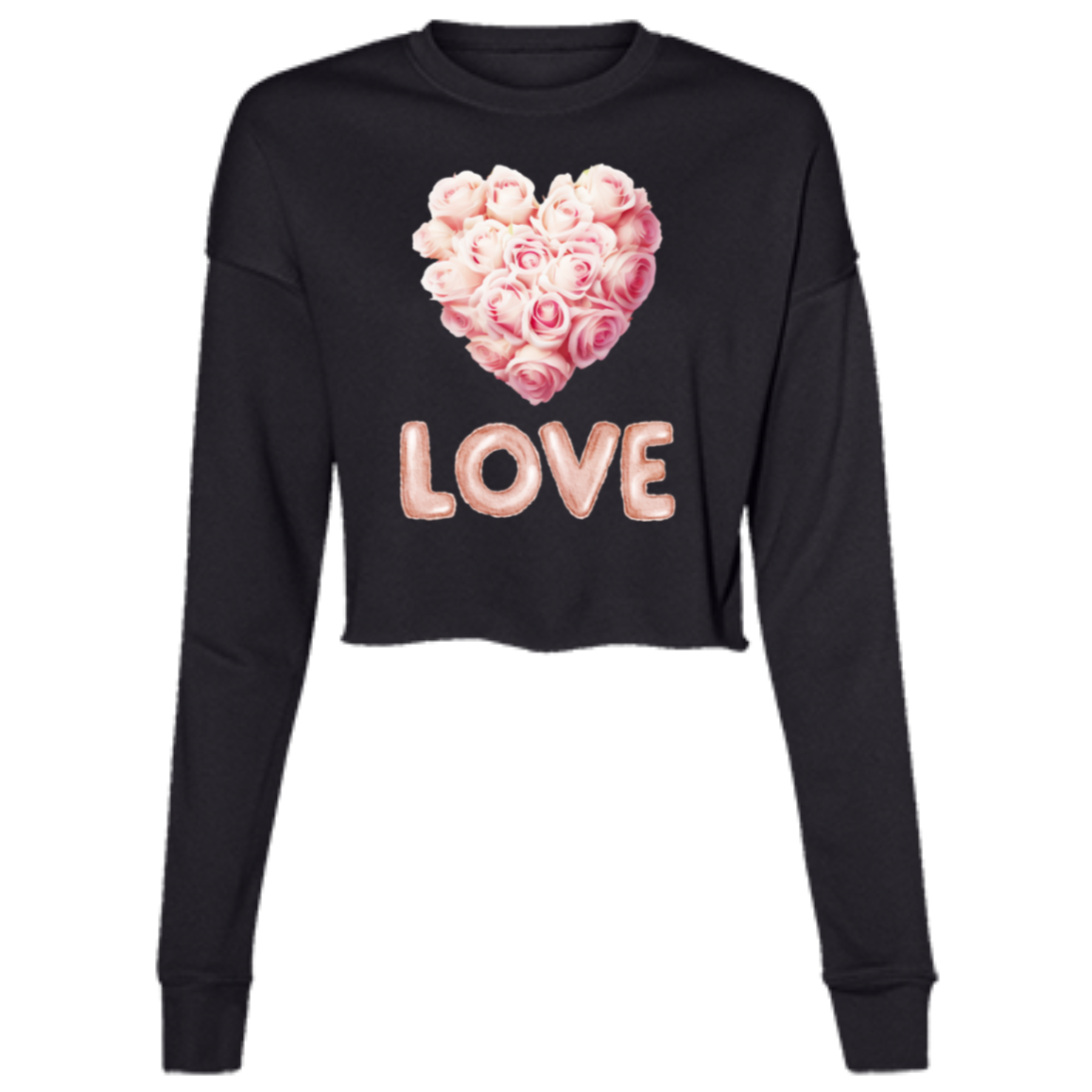 VALENTINE'S DAY 9LOVE) Ladies' Cropped Fleece Crew