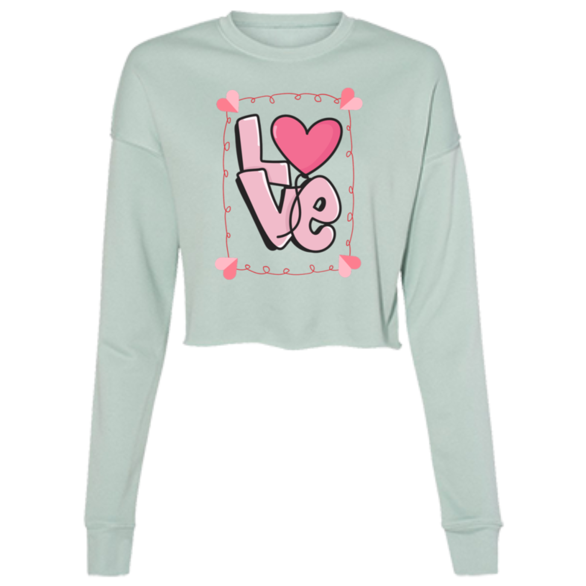 VALENTINE'S DAY (LOVE) Ladies' Cropped Fleece Crew