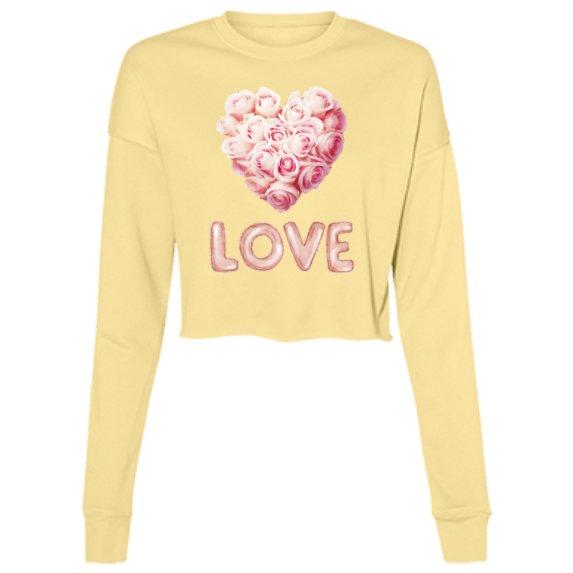 VALENTINE'S DAY 9LOVE) Ladies' Cropped Fleece Crew