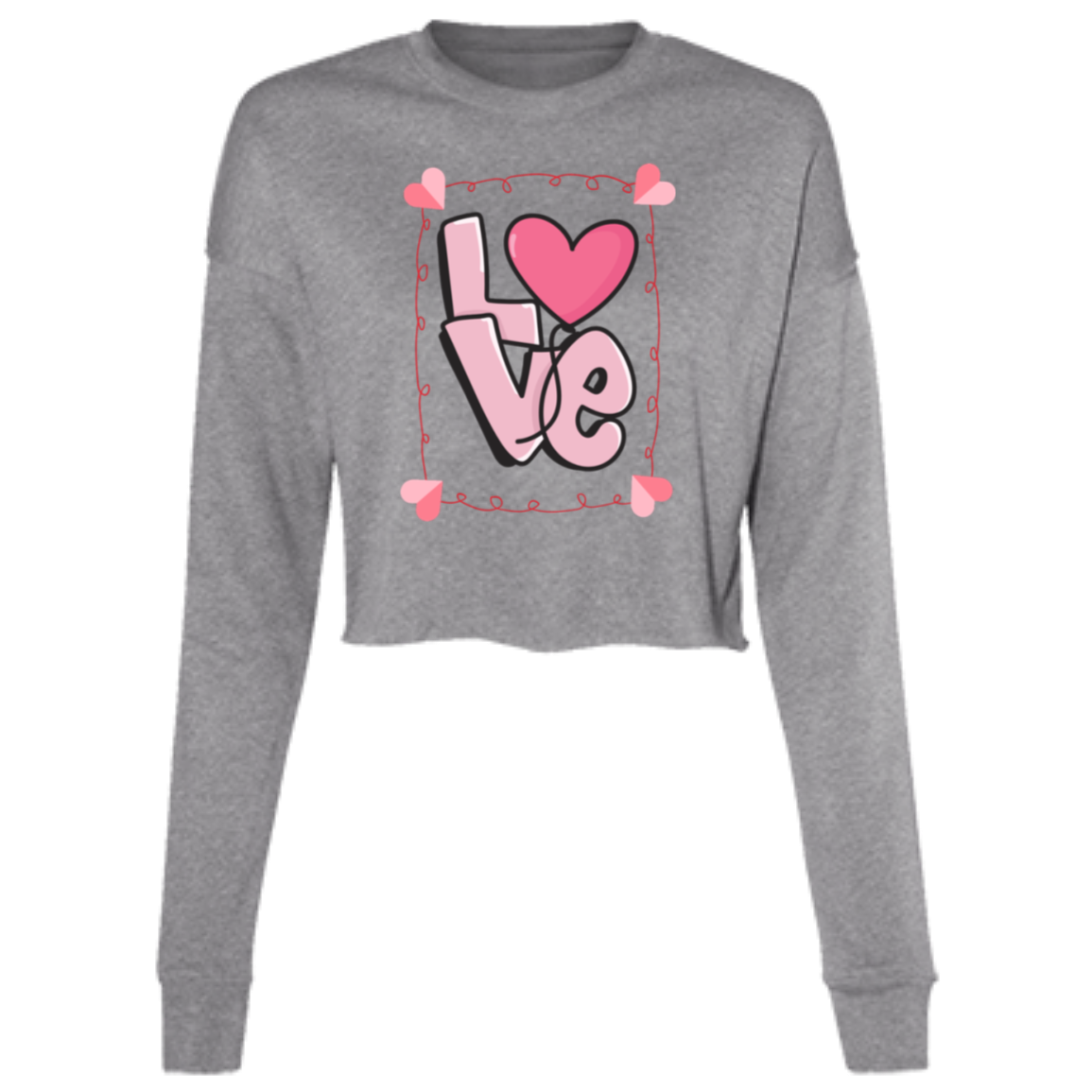 VALENTINE'S DAY (LOVE) Ladies' Cropped Fleece Crew
