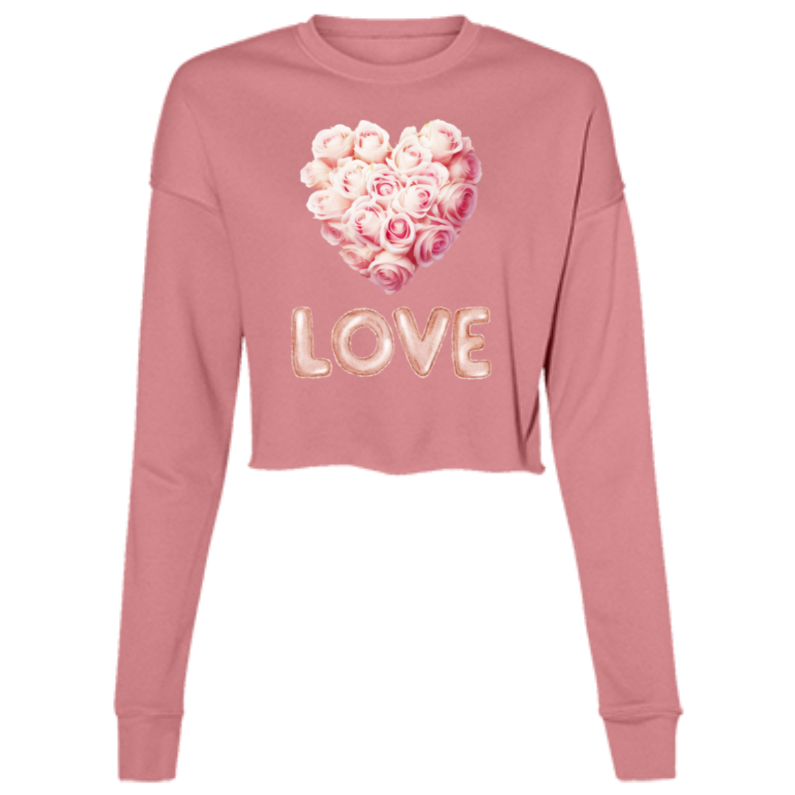 VALENTINE'S DAY 9LOVE) Ladies' Cropped Fleece Crew