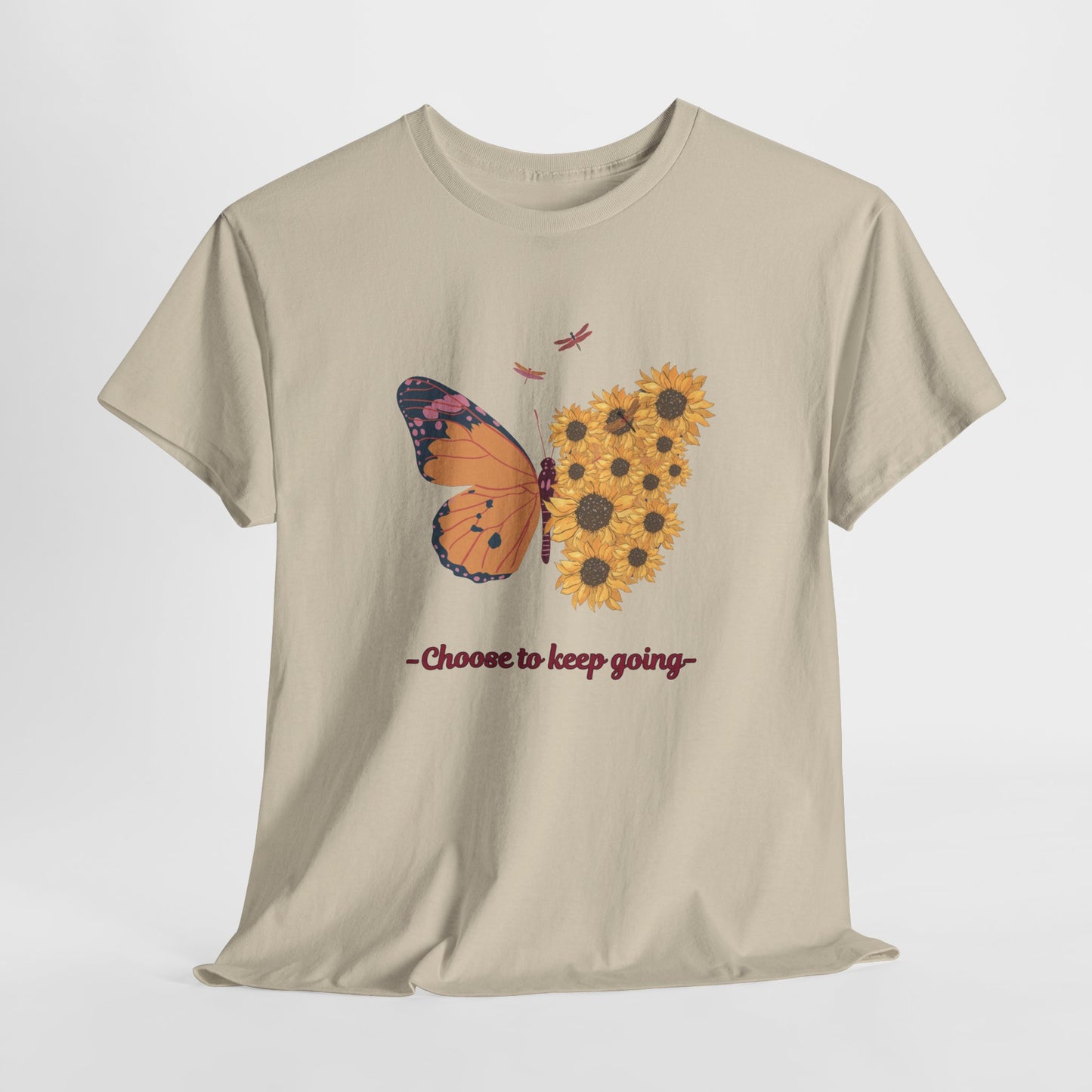Choose to Keep Going Butterfly & Sunflower Shirt