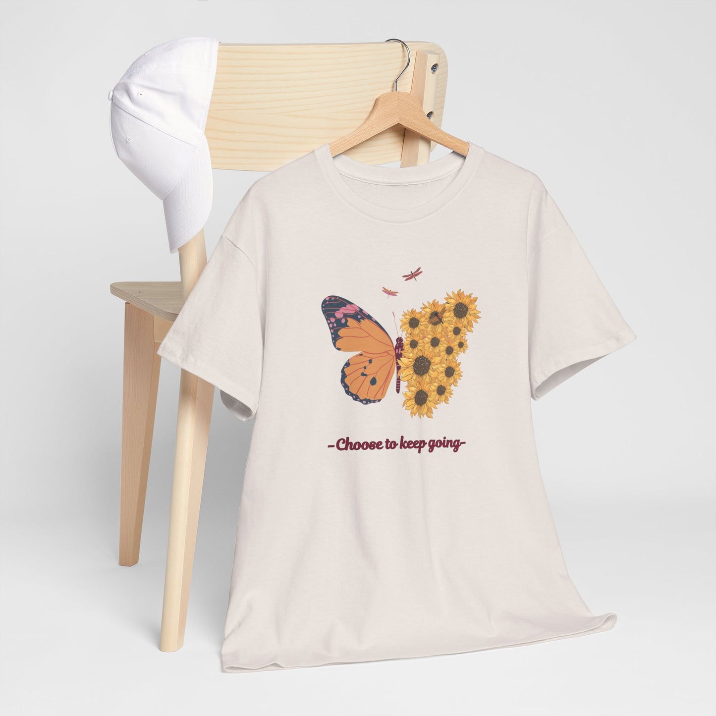 Choose to Keep Going Butterfly & Sunflower Shirt