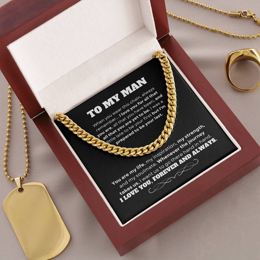 To My Man Cuban Necklace