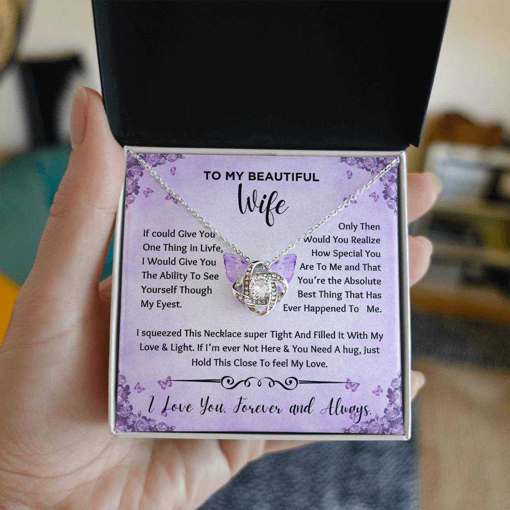 To My Beautiful Wife Necklace (Butterfly)