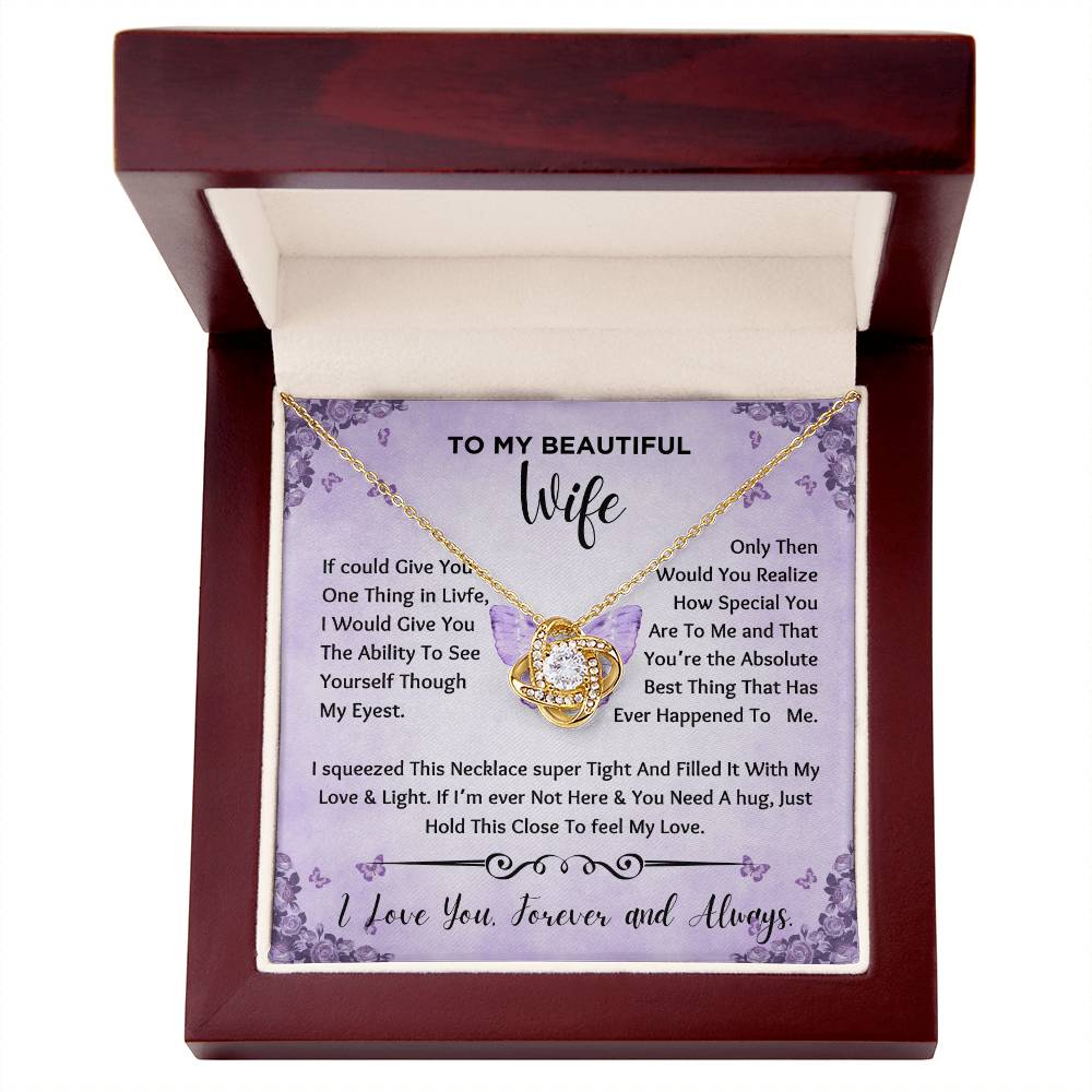To My Beautiful Wife Necklace (Butterfly)
