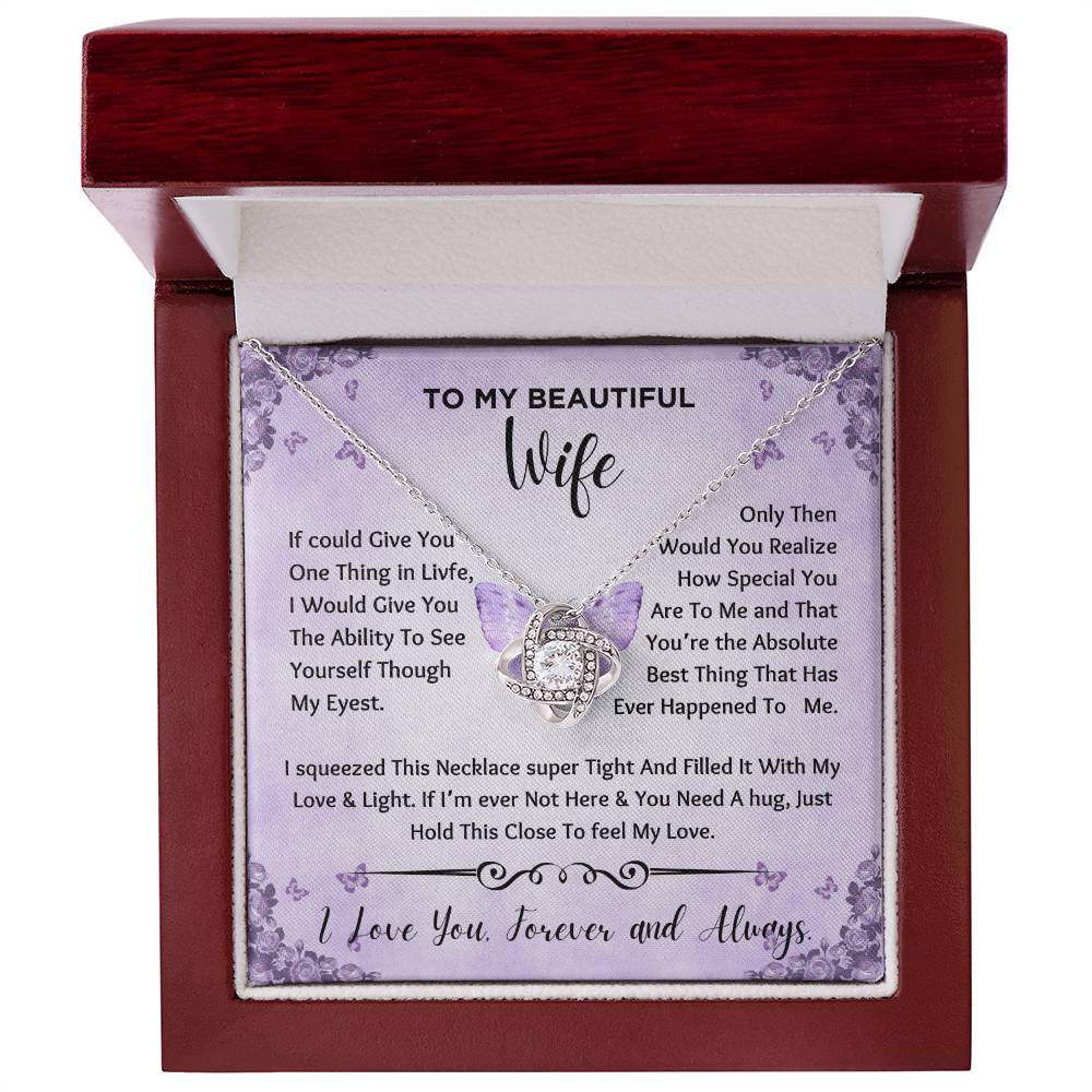 To My Beautiful Wife Necklace (Butterfly)
