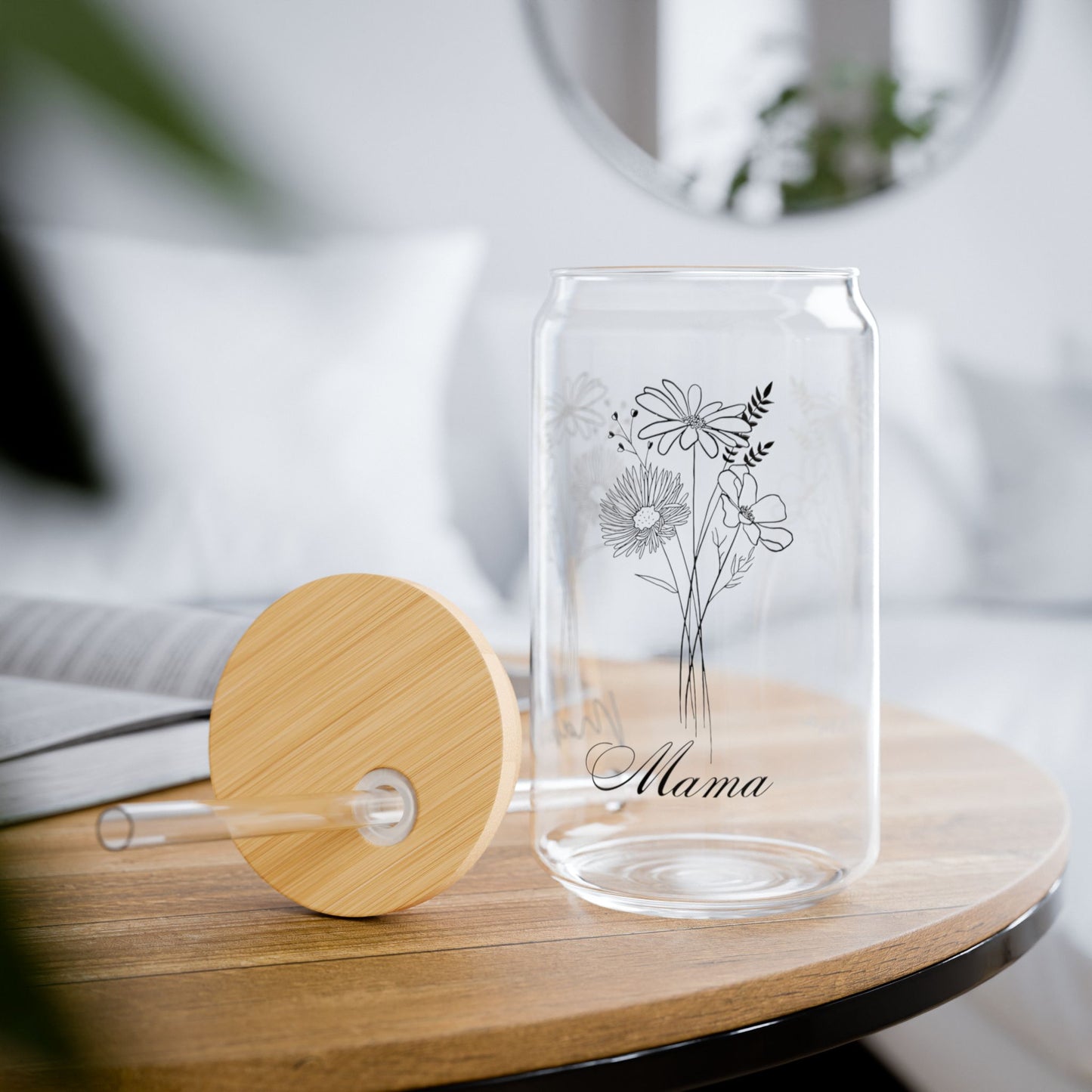 Floral Mama Sipper Glass – 16oz Perfect Gift for Mother’s Day