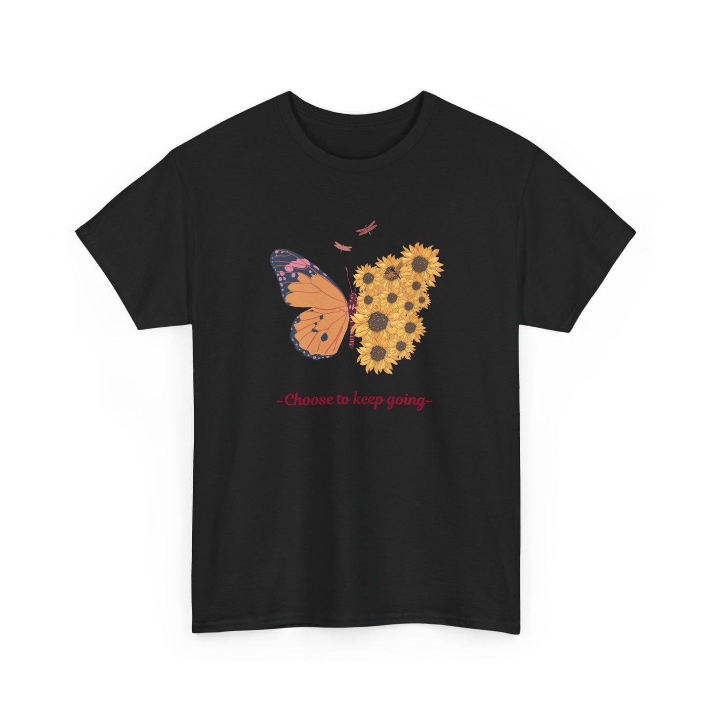 Choose to Keep Going Butterfly & Sunflower Shirt