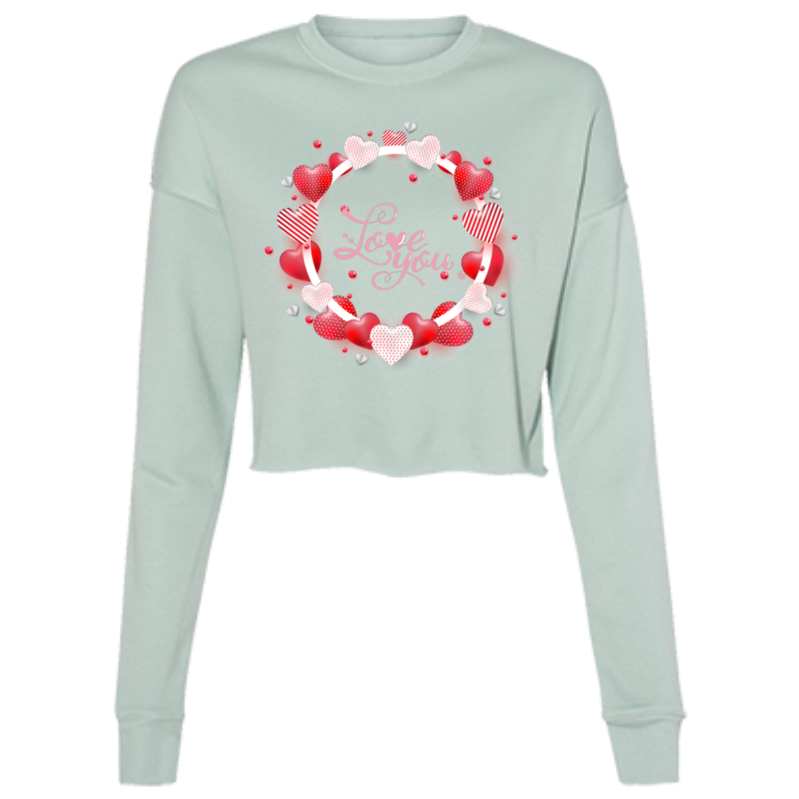 VALENTINE'S DAY (LOVE YOU) Ladies' Cropped Fleece Crew
