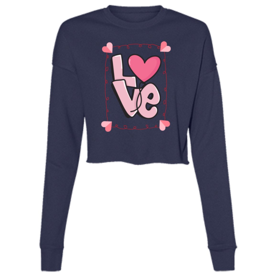 VALENTINE'S DAY (LOVE) Ladies' Cropped Fleece Crew