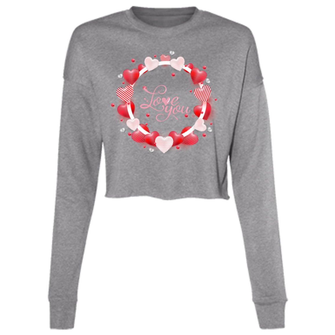 VALENTINE'S DAY (LOVE YOU) Ladies' Cropped Fleece Crew