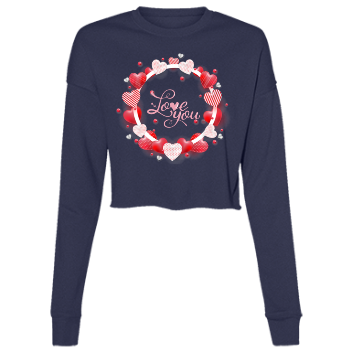 VALENTINE'S DAY (LOVE YOU) Ladies' Cropped Fleece Crew