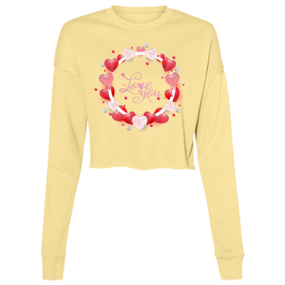 VALENTINE'S DAY (LOVE YOU) Ladies' Cropped Fleece Crew
