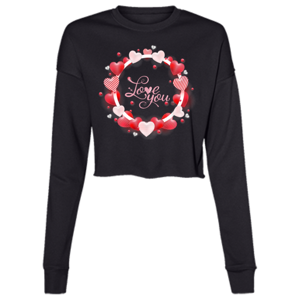 VALENTINE'S DAY (LOVE YOU) Ladies' Cropped Fleece Crew