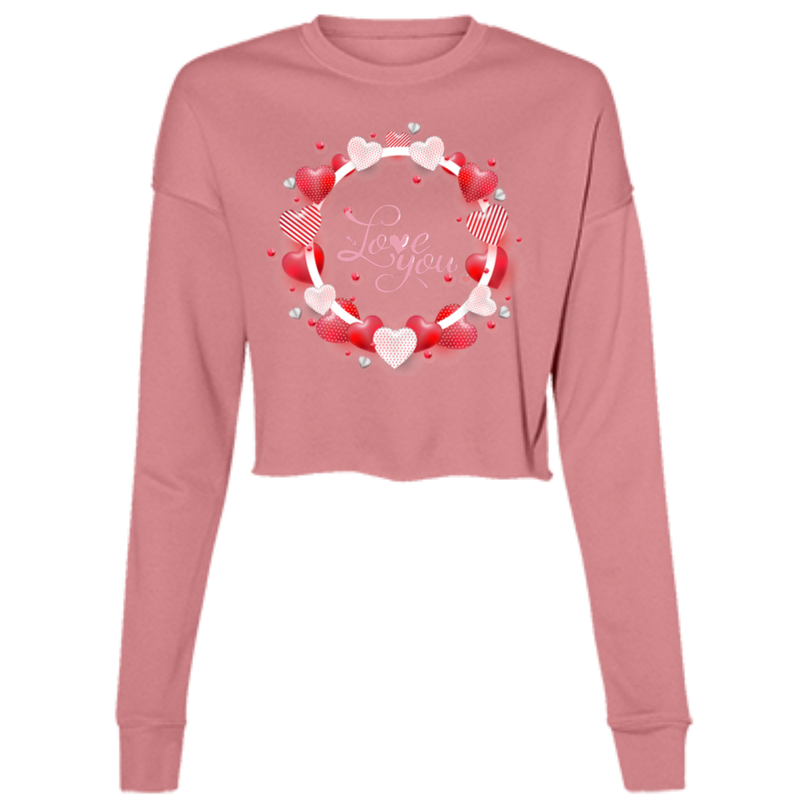 VALENTINE'S DAY (LOVE YOU) Ladies' Cropped Fleece Crew