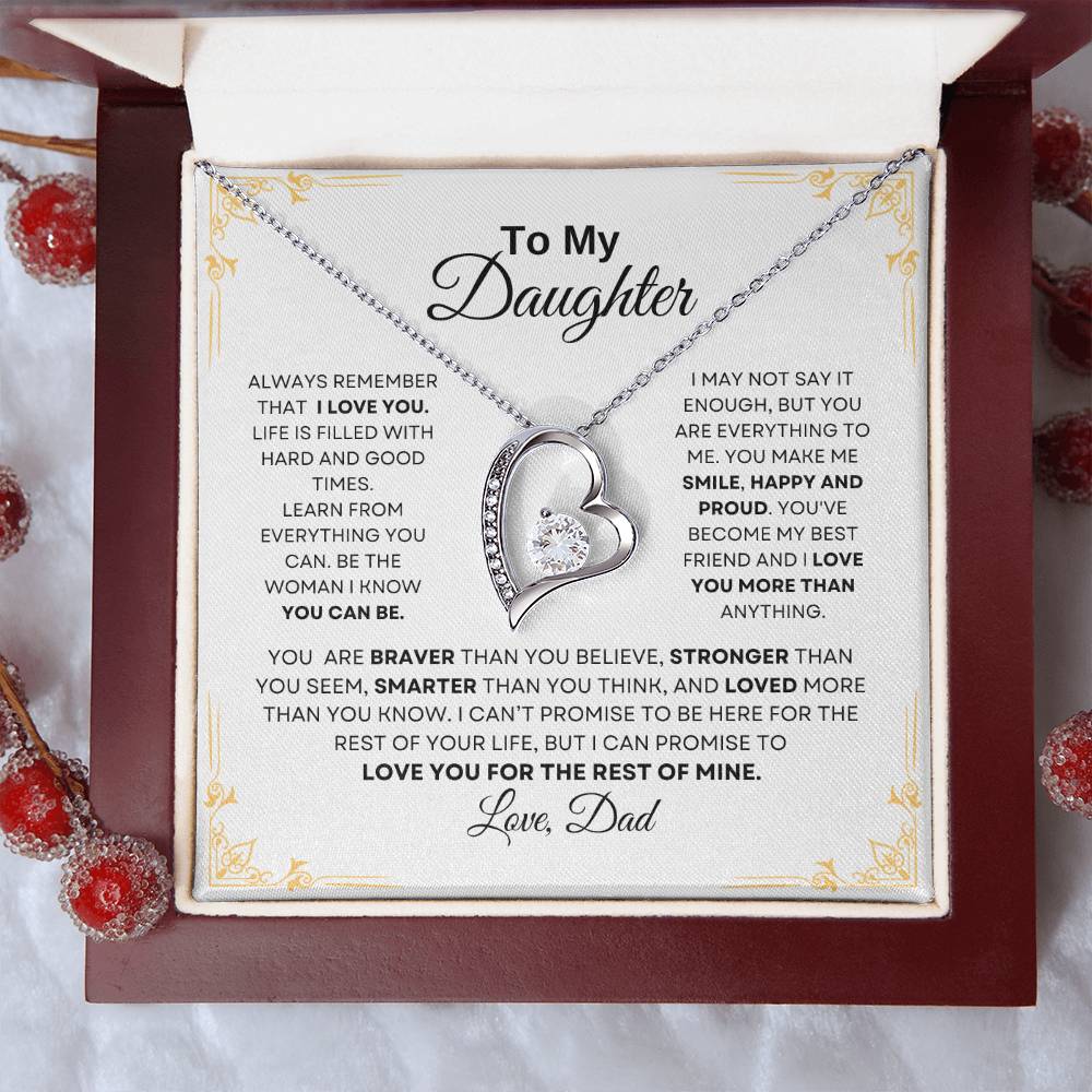 To my Daughter from Dad Love Necklace