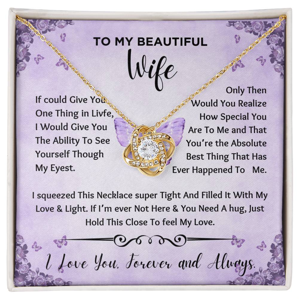 To My Beautiful Wife Necklace  (Butterfly)