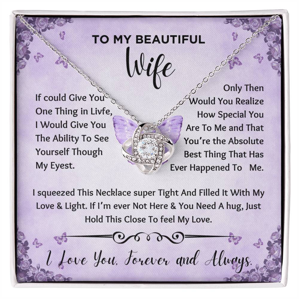 To My Beautiful Wife Necklace  (Butterfly)