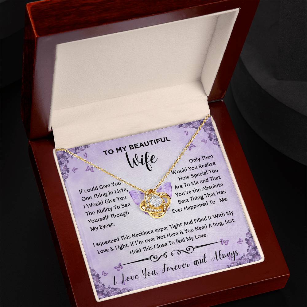 To My Beautiful Wife Necklace  (Butterfly)