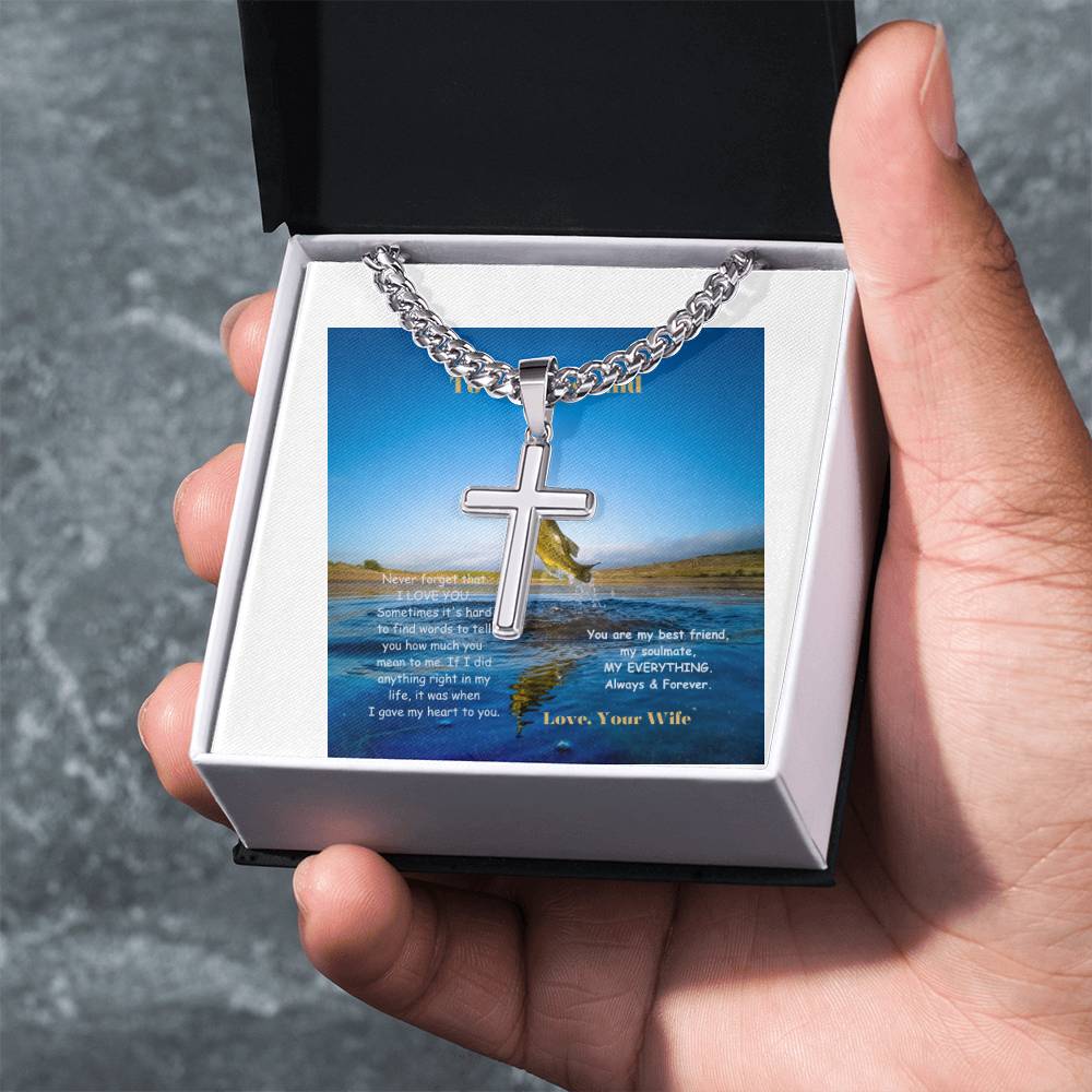 To My Husband Cross Necklace