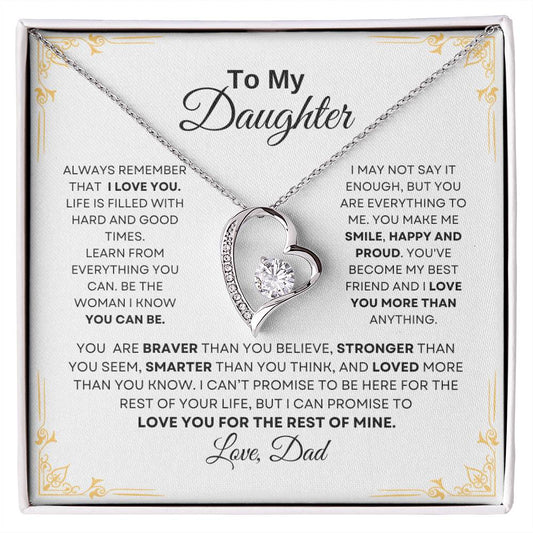To my Daughter from Dad Love Necklace