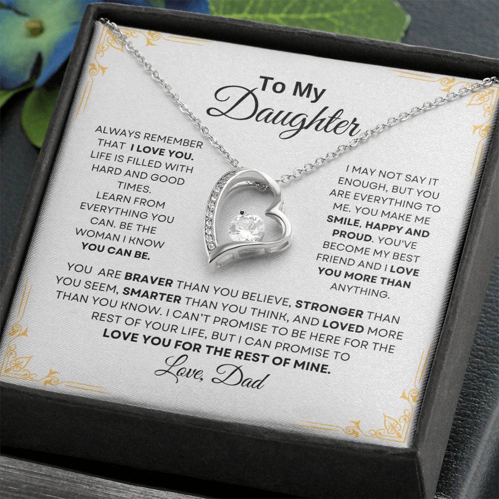 To my Daughter from Dad Love Necklace