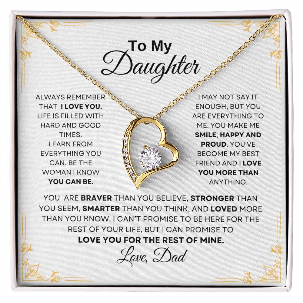 To my Daughter from Dad Love Necklace